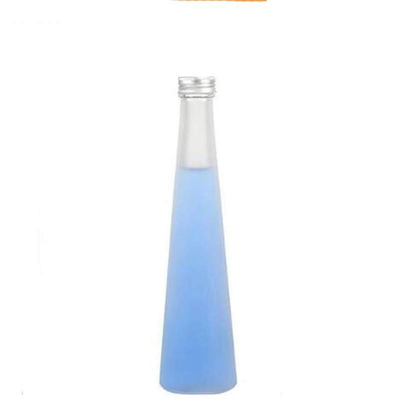 250ml 330ml Cone Shaped Beverage Milk Juice Water Glass Bottle with Metal Cap