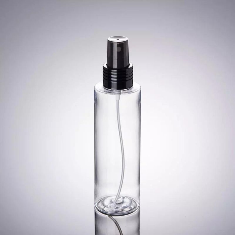 Perfect Travel Size Flat Shoulder Black Spray Cap 100ml 120ml 150ml 200ml 250ml Cosmetic Pet Bottle