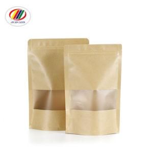 Resealable Custom Zipper Top Moisture Proof Kraft Paper Snack Cookie Packaging Plastic Ziplock Stand up Pouch Food Paper Bag