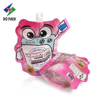 Dq Pack Stand up Shape Pouch with Spout with Special Shape for Fruit Juice Die Cut Handle Bag