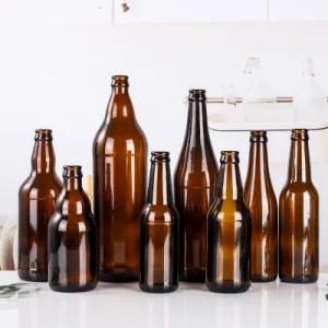 Empty Clear Wholesale Amber Glass Beer Bottles 11 Oz 330ml Long Neck Beer Glass Bottle 330 Ml with Crown Cap