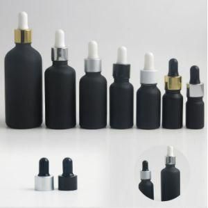 Frosted Black Essential Oil Bottle with Dropper