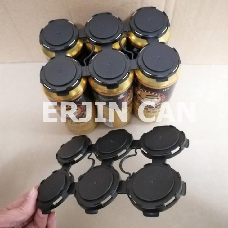 Erjin Six Pack Beer Can Holder 6 Pack Black Handle