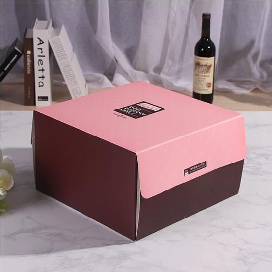 Wholesale Custom 6 8 10 12 Inch Paper Baking Cupcake Packing Box with Handle Portable Wedding Birthday Party Cake Shaped Packaging Box Can Be Hot Stamped Loge