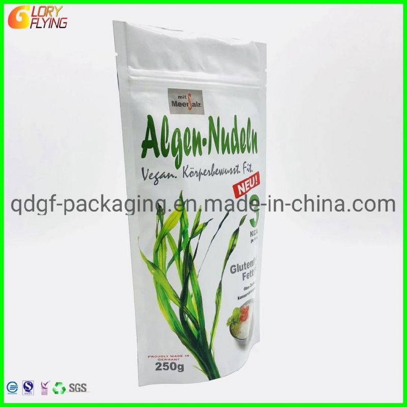Plastic Bag Stand up Ziplock Food Packaging Bag with Resealable Zipper and Window