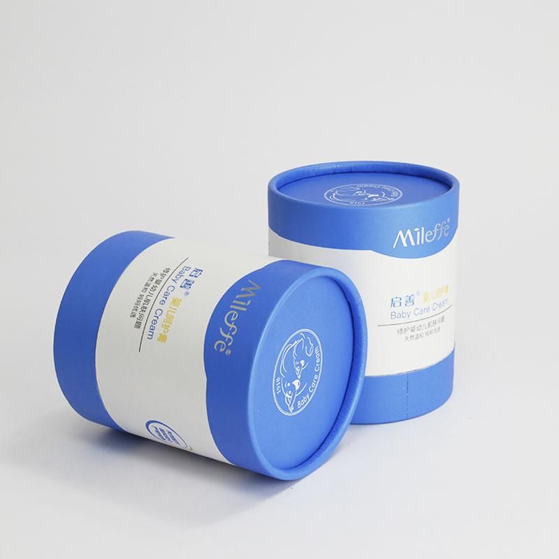 Fsc Paper Blue White Baby Skin Cream Packaging Box Tube