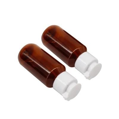 Disc Top Cap Amber Plastic Pet Bottles for Cosmetic Packaging