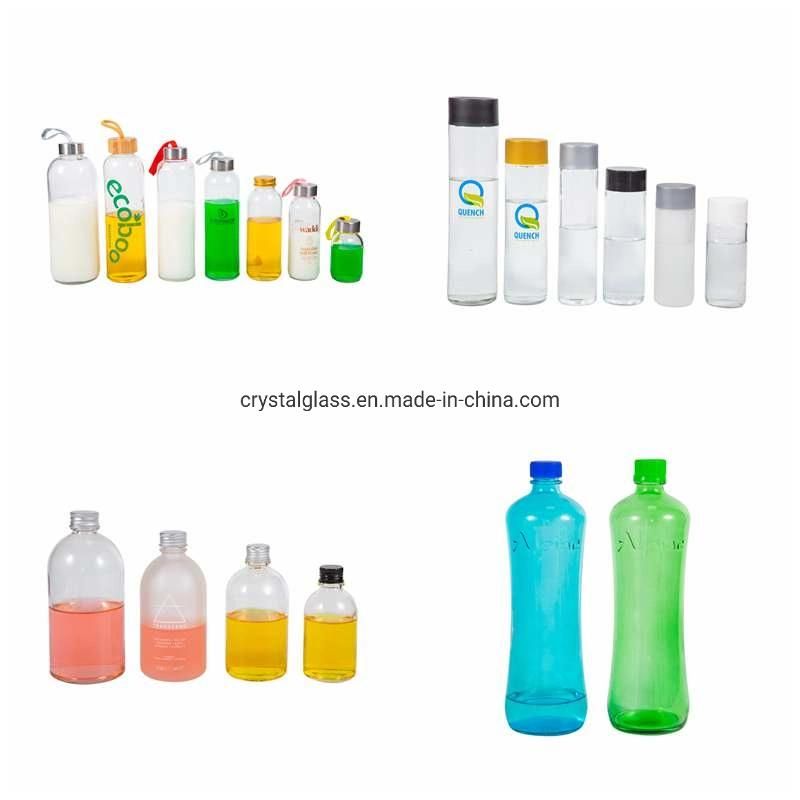 250ml 500ml 750ml 1000ml Clear Glass Bottle with Stopper for Beverage and Juice Water Bottle
