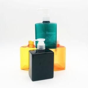 300ml PETG Candy Color Transparent Square Bottle for Luxury Shampoo Bottle