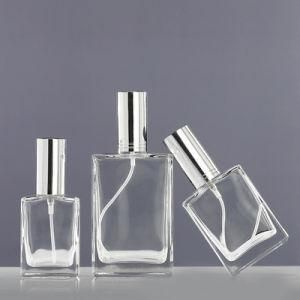 Wholesale Luxury 30ml 50ml 100ml 120ml Clear Empty Square Shaped Glass Spray Perfume Bottle