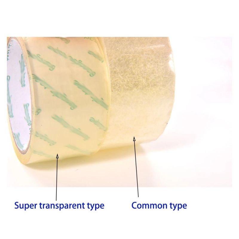 Supertransparent Packing Carton Sealing Roll BOPP Glue Tape for Office Transportation Home