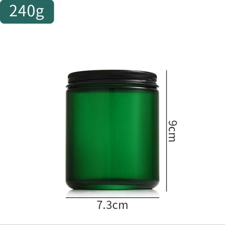 60g 120g 240g Amber/Transparent/Blue/Green Glass Jar Candle Cup Fragrance Cup