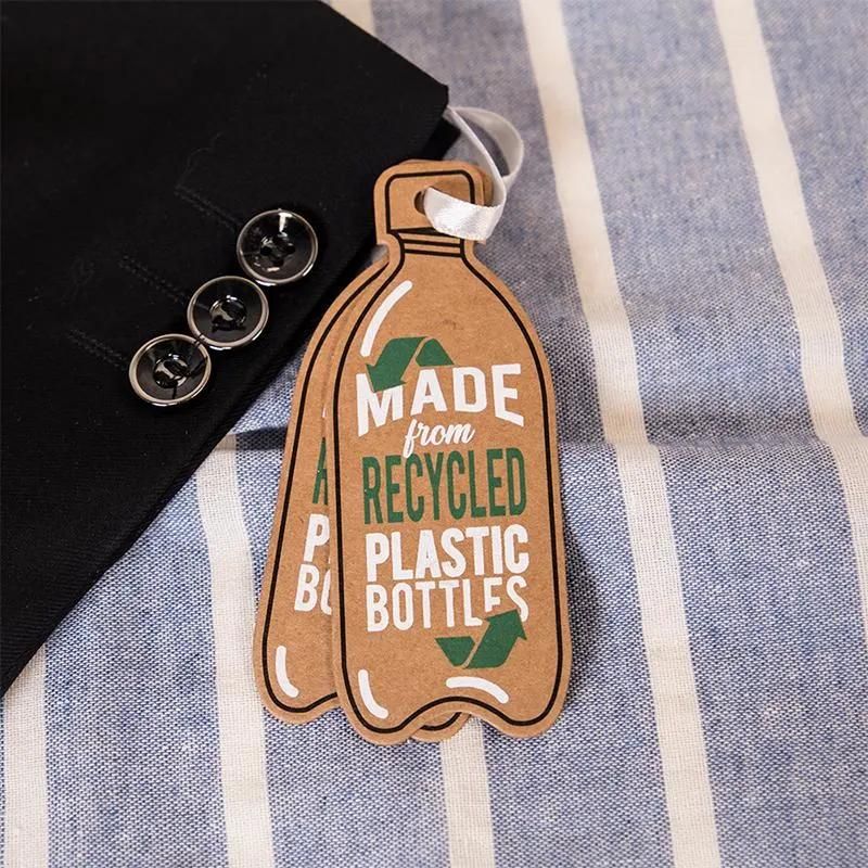 Brown Kraft Paper Card Printing Die Cut Glass Bottle Wine Hang Tag