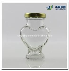 100ml 3oz Heart Shape Glass Jar with Screw Cap