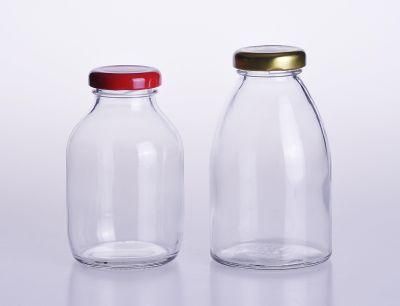 Customize Printing Glass Milk Bottle with Tinplate Lid Cap