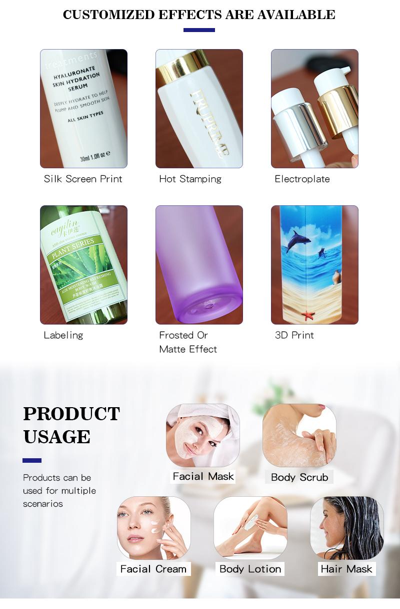 Empty Plastic Skincare Packaging 250ml Orange Cosmetic Body Scrub Cream Jar