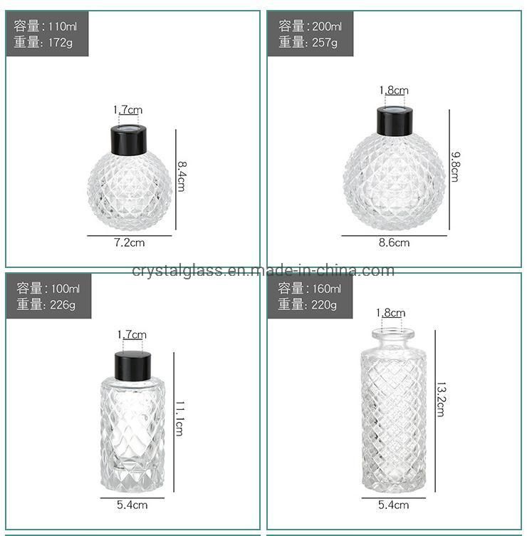 Customized Reed Diffuser Glass Cosmetic Aroma Bottle with Rattan