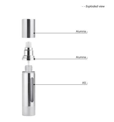 15ml 30ml 50ml Silver Airless Pump Bottle