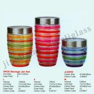 Attractive Glass Storage Jar in Spiral Conical Shape