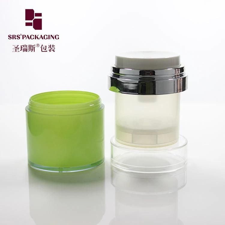 Makeup Foundation Plastic frost Skincare reusable Jar 15g 30g 50g Cosmetic Packaging Face Mask Acrylic Cream Airless jar Dispenser Pump crystal container