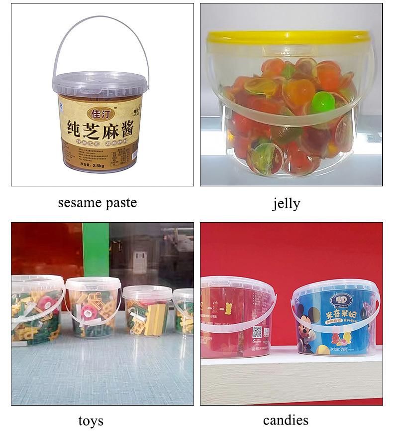Hot Sale Plastic Ice Cream Biscuits Popcorn Bucket with Lid and Handle