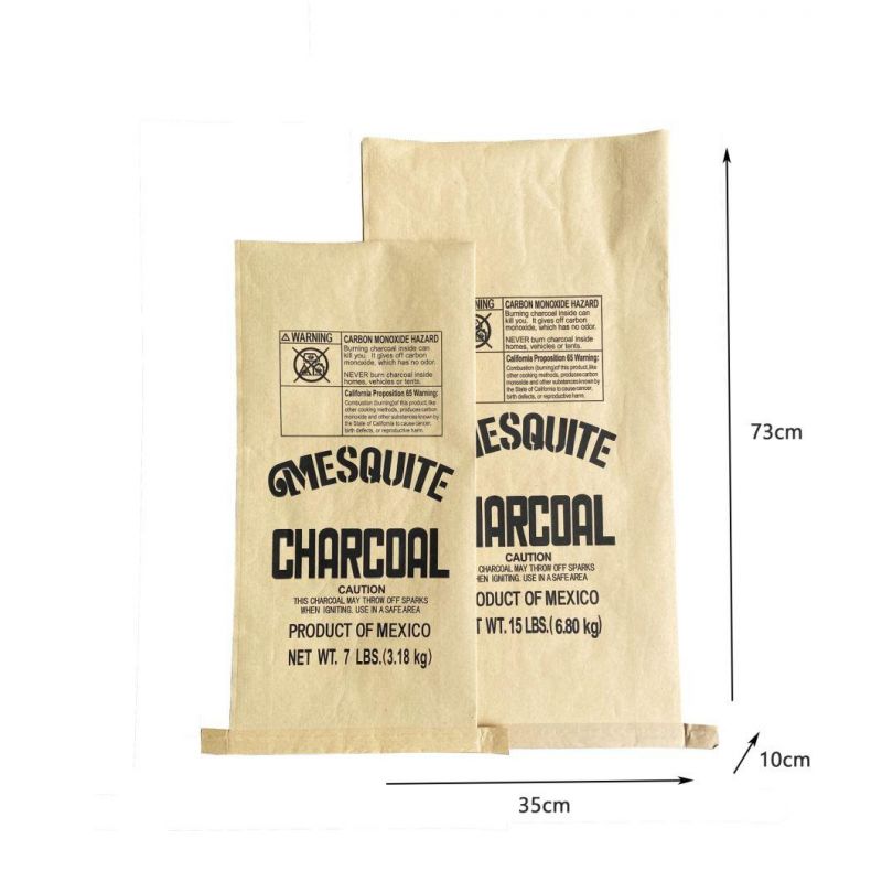 4lb Kraft Paper Laminated PP Woven Bag for BBQ Charcoal Bag