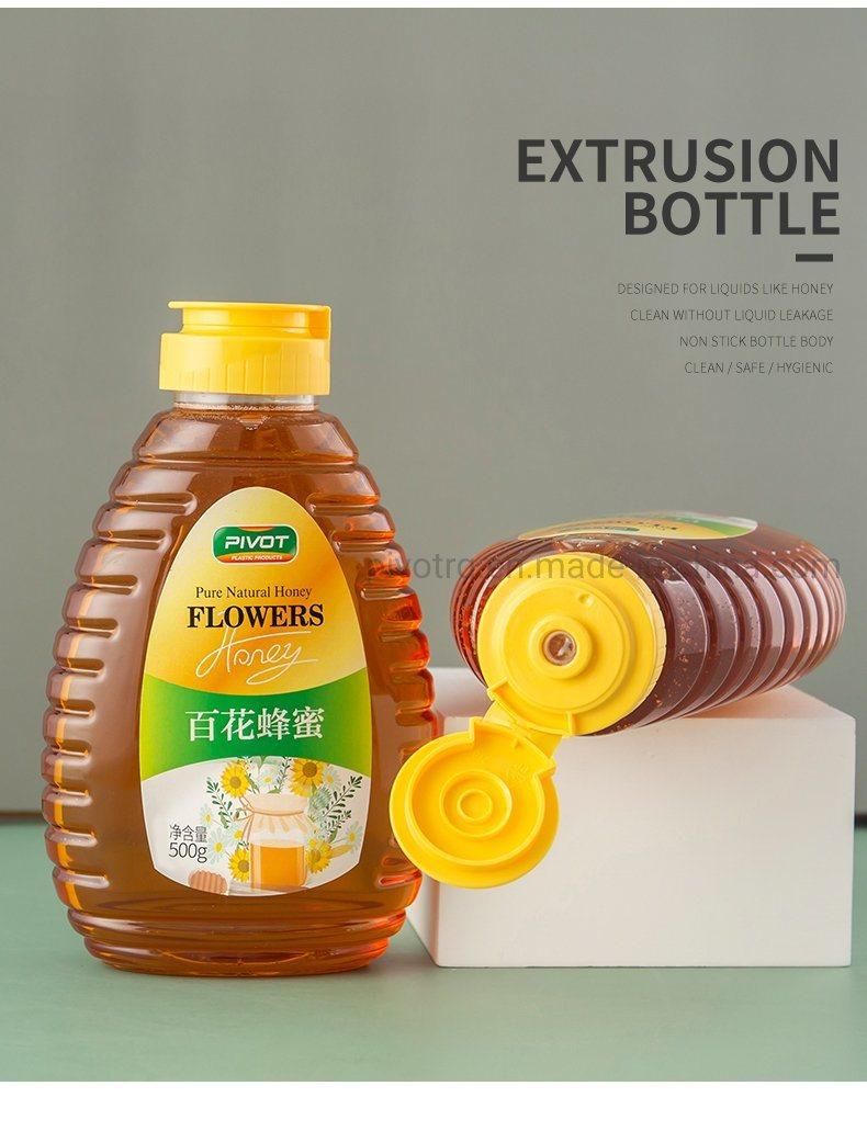 500g Honey Squeeze Bottle with Silicone Valve Cap for Honey Packaging