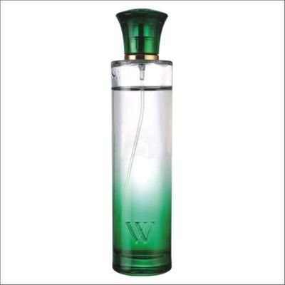 100ml a Long Cylindrical Perfume Bottle with a W Alphabet Glass Bottle That Can Print Patterns