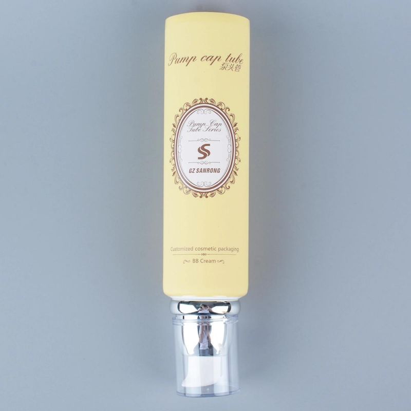 Squeeze Plastic Tube Cosmetic Packaging Round Empty Airless Pump Tube