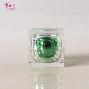 15g Square Shape Crystal Cosmetic Cream Jar for Skin Care Packaging