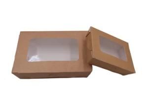 Factory Directly Packaging Storage Delivery Window Salad Craft Kraft Brown Disposable Rectangle Lunch Bento Paper Food Box
