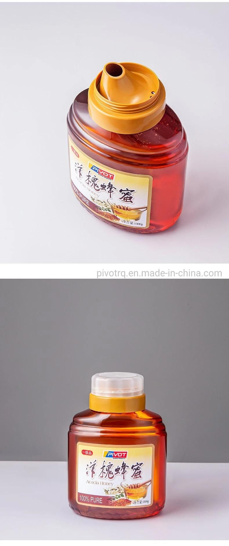 1kg Pet Food Grade Plastic Honey Bottle with Return Inlet Design Cap