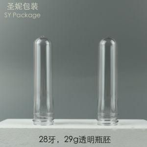 28mm 29g Clear Color Pet Preform for Cosmetic Package