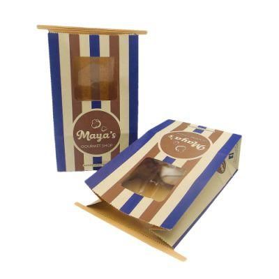 Tin Tie Popcorn Kraft Paper Bags with Clear Window