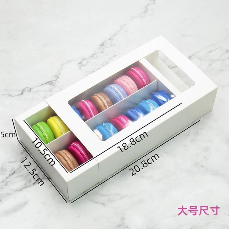 Chocolate Box with Inner Support Macaron Boxes with Clear Window Tray Box Macarons Mousse Puff Basque Packaging Boxes