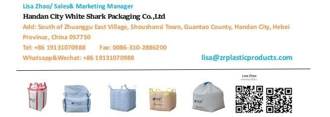 Wholesale 1000kg Waterproof Virgin PP FIBC Bulk Bag for Sand/ Cement 1 Ton Baffled Jumbo Big Bag