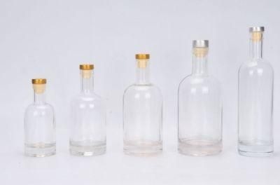 Wholesale Round Shape 200ml 500ml 750ml 1 Liter Vodka Glass Bottle