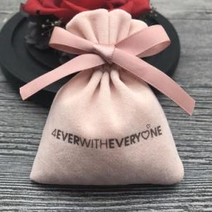 Felt Cloth Velvet Jewelry Pouch with Logo, Jewelry Drawstring Pouch Bag