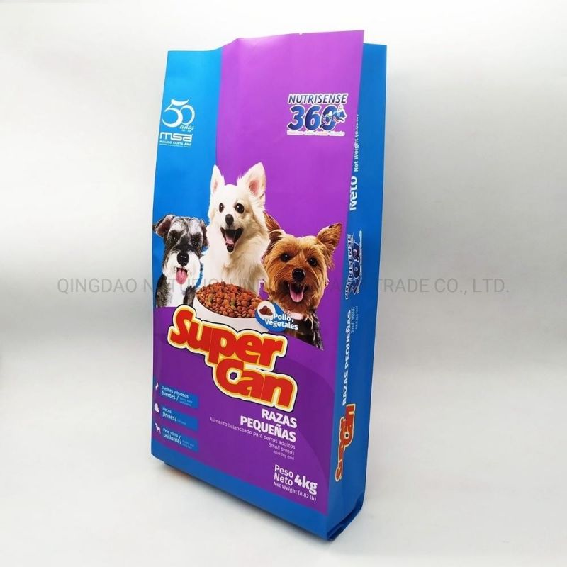 Custom Design Dog Food Packaging Mylar Back Seal Bags for Dog Food