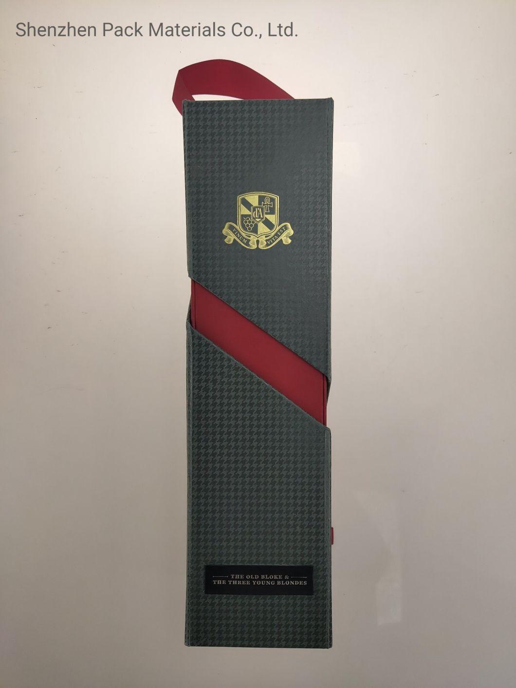 High-End Folding Magnetic Logo Custom Packaging Red White Grape Wine Hardness Gift High Quality Box