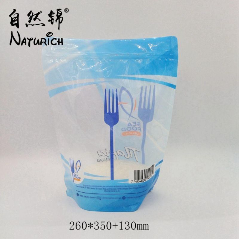 Digital Printing Stand up Zipper Bag for Seafood Transparent Plastic Packing Bag