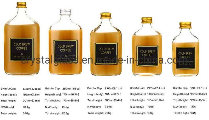 Flat Flask Glass Wine Liquor Bottle with Screw Lid 50ml 100ml 200ml 250ml 350ml 500ml