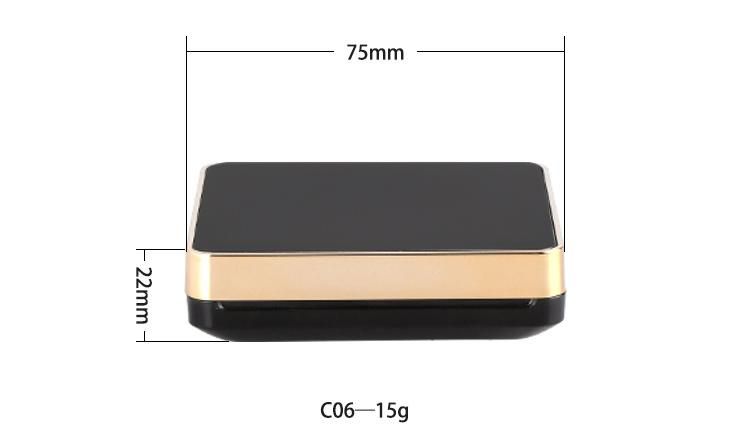 Customized Empty Square Bb Cc Plastic Packaging Cream Air Cosmetic Beauty Compact Cushion Case Box for Liquid Foundation Concealer