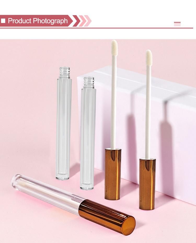 Custom Luxury Empty Cute Mini 3ml 3.5ml 4ml Lip Gloss Tube Yellow Pink Clear Transparent Lipgloss Tubes with Brush