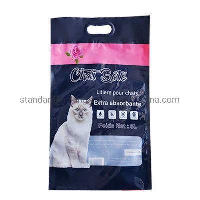 Customized Waterproof Cat Litter Automatic Plastic Packaging Bags with Handle