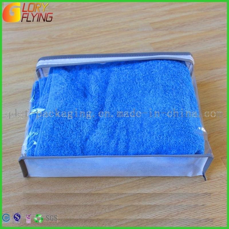 Plastic Bag Non-Woven PVC Bag with Zipper for Packing Towel.