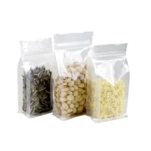 Food Grade Laminated Plastic Transparent Flat Bottom Zip Lock Food Packaging Bag