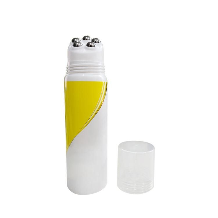 Eco-Friendly Five Balls Transparent Flap Cover Offset Printing and Bronzing Body Care Roller Tube