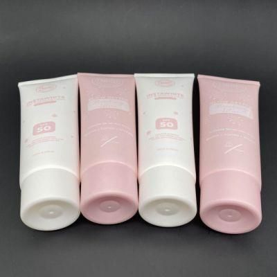 50ml White PE Plastic Hand Cream Cosmetic Tube with Flip Top Cap