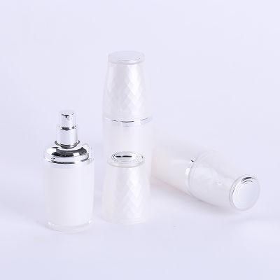 White Cosmetic Acrylic Empty Plastic Bottle for Customized Skincare Package